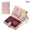 Neue Leder RFID Ultradünne Reisepass Tasche Multifunktionale Geldbörse Ticket Clip Reisepass Dokumenten Tasche Aufbewahrungstasche Damen