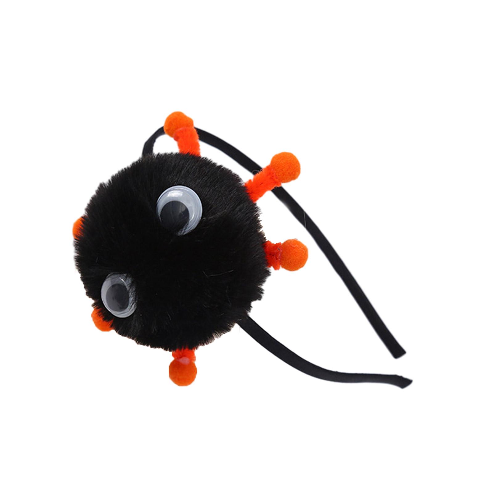 

Cartoon Plush Ball Shape Headband and Hair Clip Halloween Taking Photo for Woman Girls Spring Summer Anti-Slip Tiaras