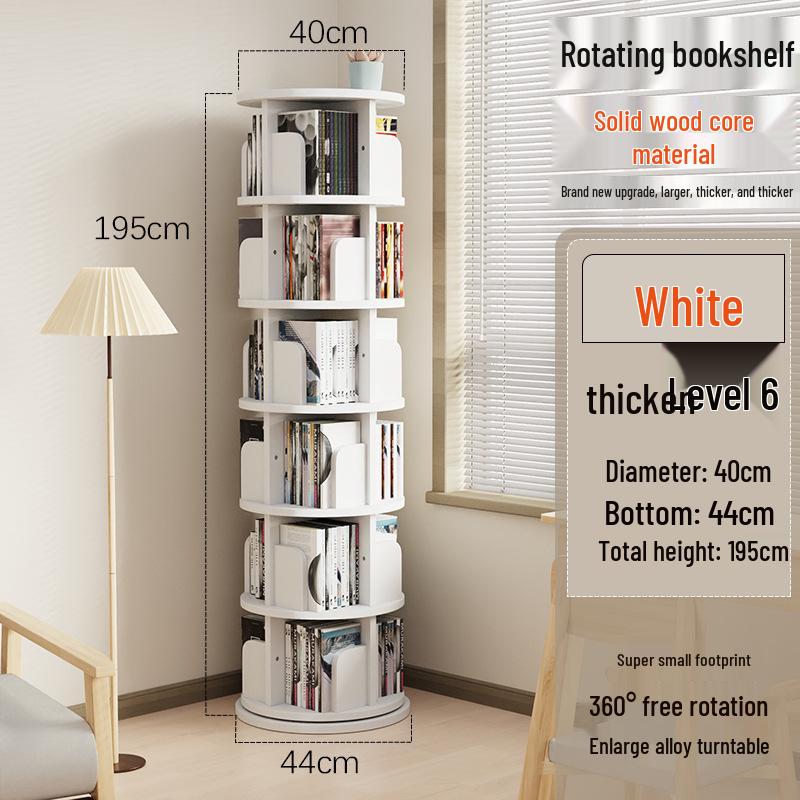 Solid Wood Rotating Bookshelf and Toy Storage for Kids