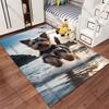 Joyful dog playing at beach carpet Yoga living room room decor children's crawling mat doormat area rug games mat