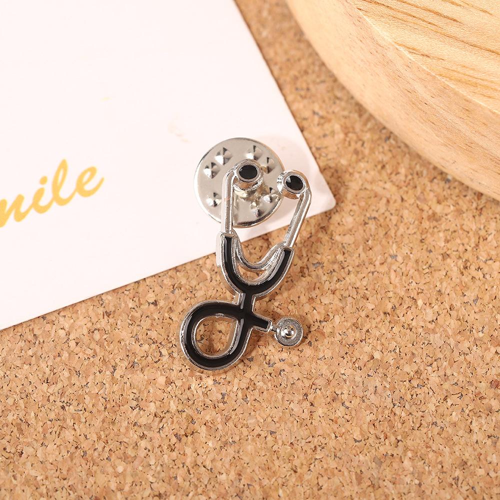 Doctor Who themed stethoscope brooch metal dripping oil clothes bag decorative badge neckline