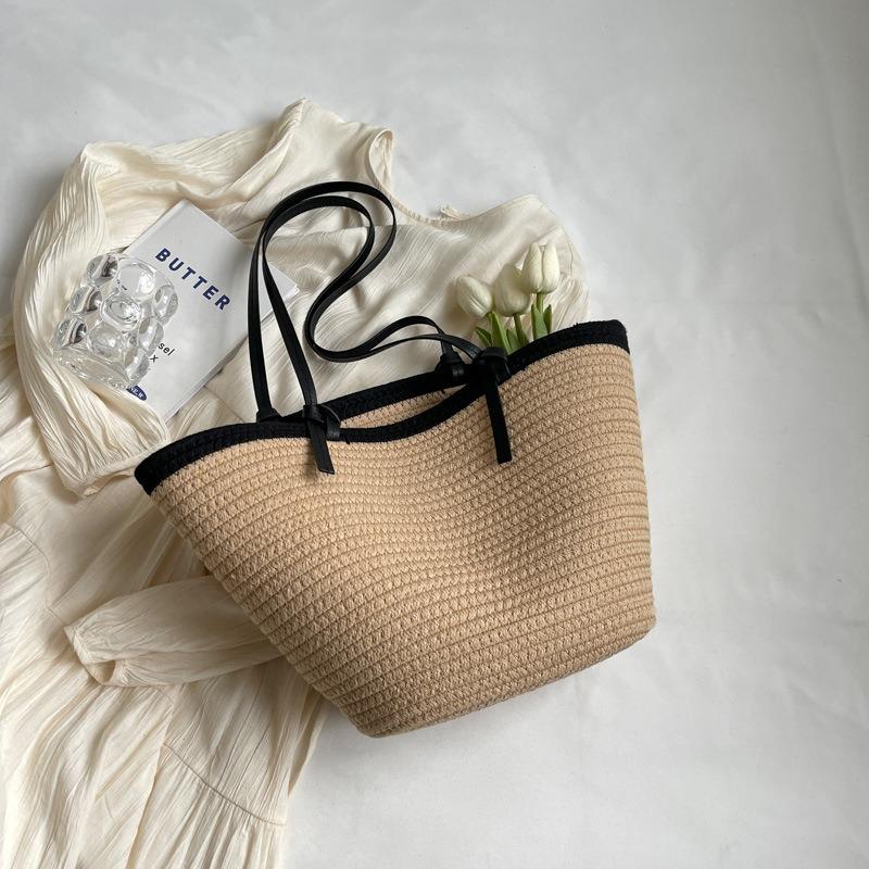 

Плетеные сумки Женская мода Летняя мода Супер популярная праздничная сумка-тоут Большая вместительная сумка через плечо хаки