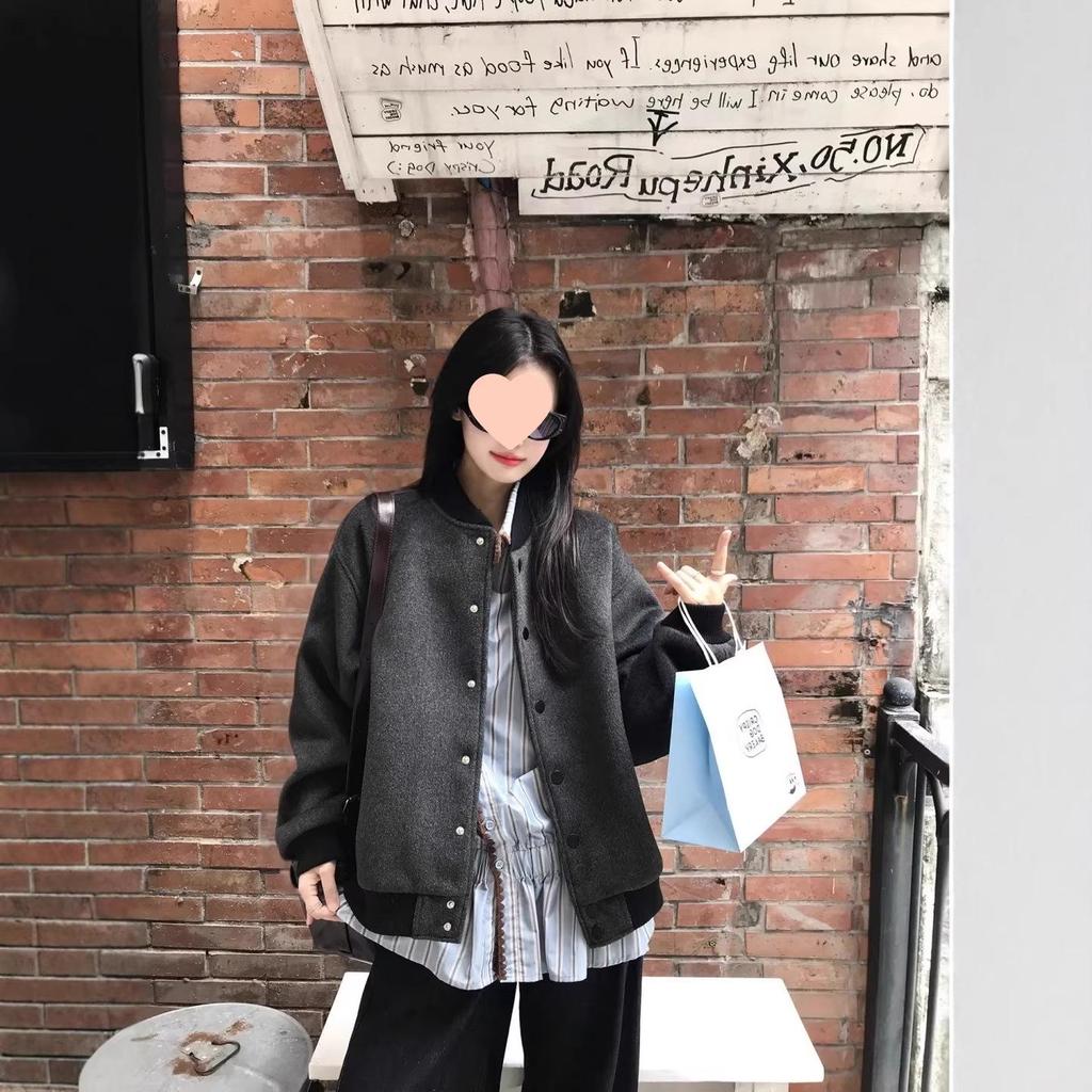 Women's American Retro Baseball Jacket - Autumn/Winter 2025, Korean Style, Loose, Casual, Versatile