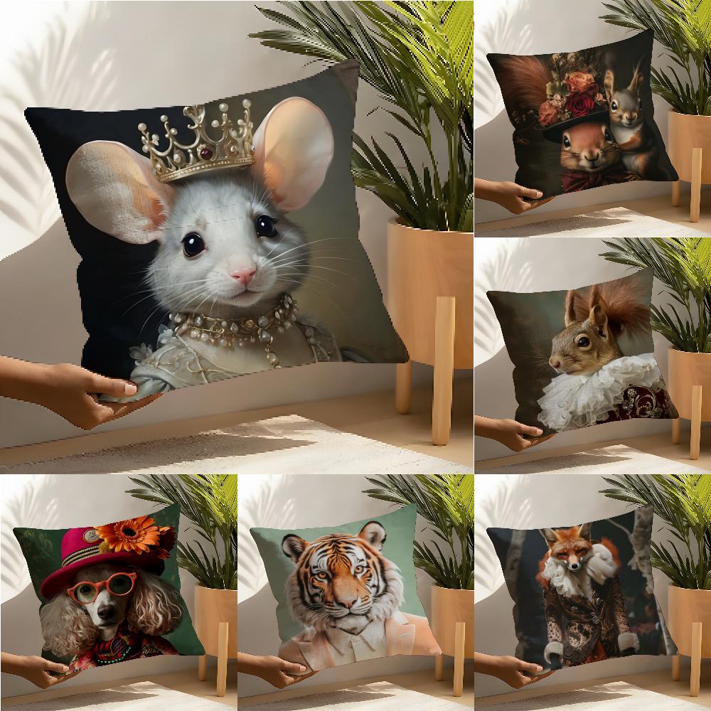 Nordic Fashion Animal Pillow Case Linen Cushion Covers For Decorative Sofa Home Pillows Case Car Chair Pillows Cases