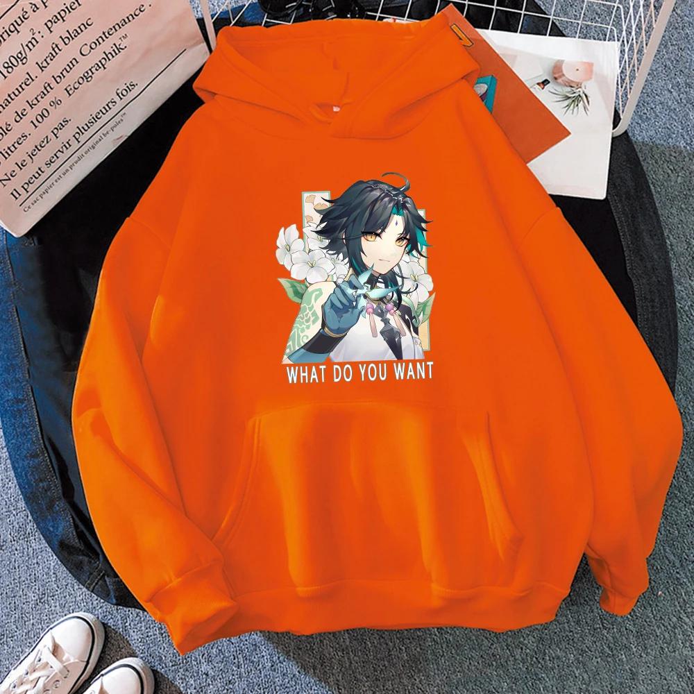 

Горячая игра Аниме Худи Красивый Сяо Принт Genshin Impact Панк Одежда Женская Толстовка Оверсайз Мужская 2XL