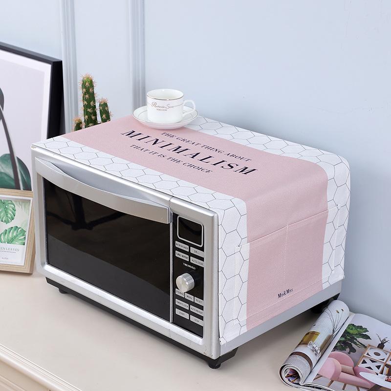 Simple Fabric Household Items Oven Refrigerator Oil-proof and Water-proof Cover Cloth Microwave Oven Cover Printed Dust Cover