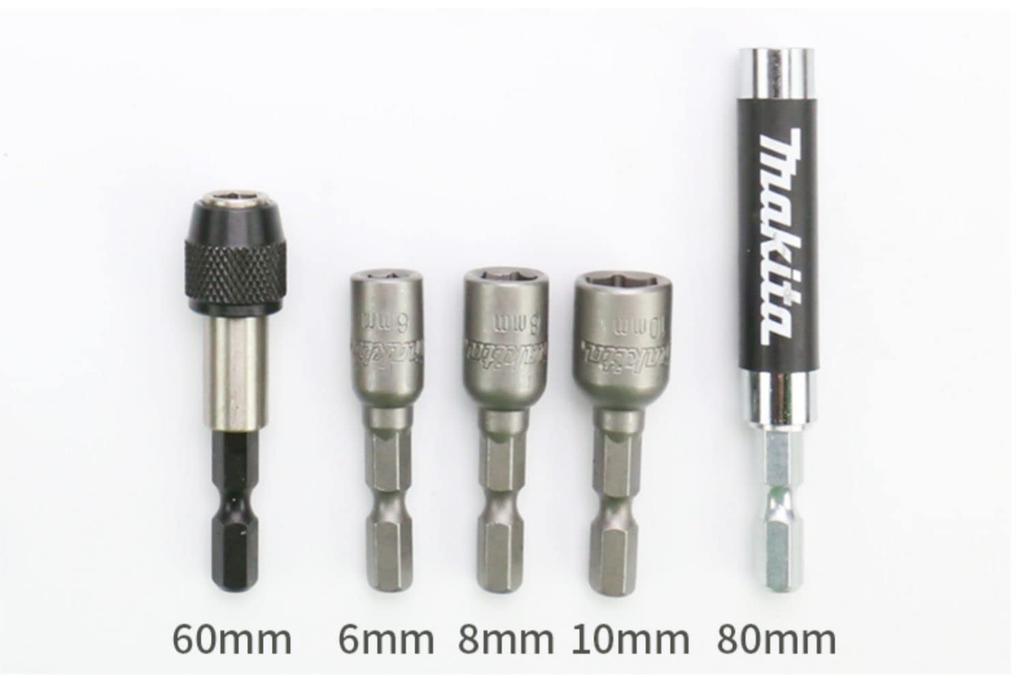 Makita Impact Driver Bit Socket 43 Hex with Set, Pieces, 6.35mm Shank, Case, B-55697 [Used]