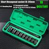 1/2 Sleeve Combination Drive Extended Socket Hexagonal Impact Sleeve Set with Portable Storage Case 8-32mm Torque for Car Repair