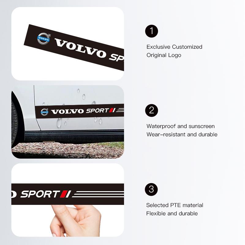 Kreativní samolepky s emblémem auta, boční díly karoserie, DIY styling, vodotěsné samolepky pro Volvo V60 V40 XC90 S60 C30 XC60, autodoplňky