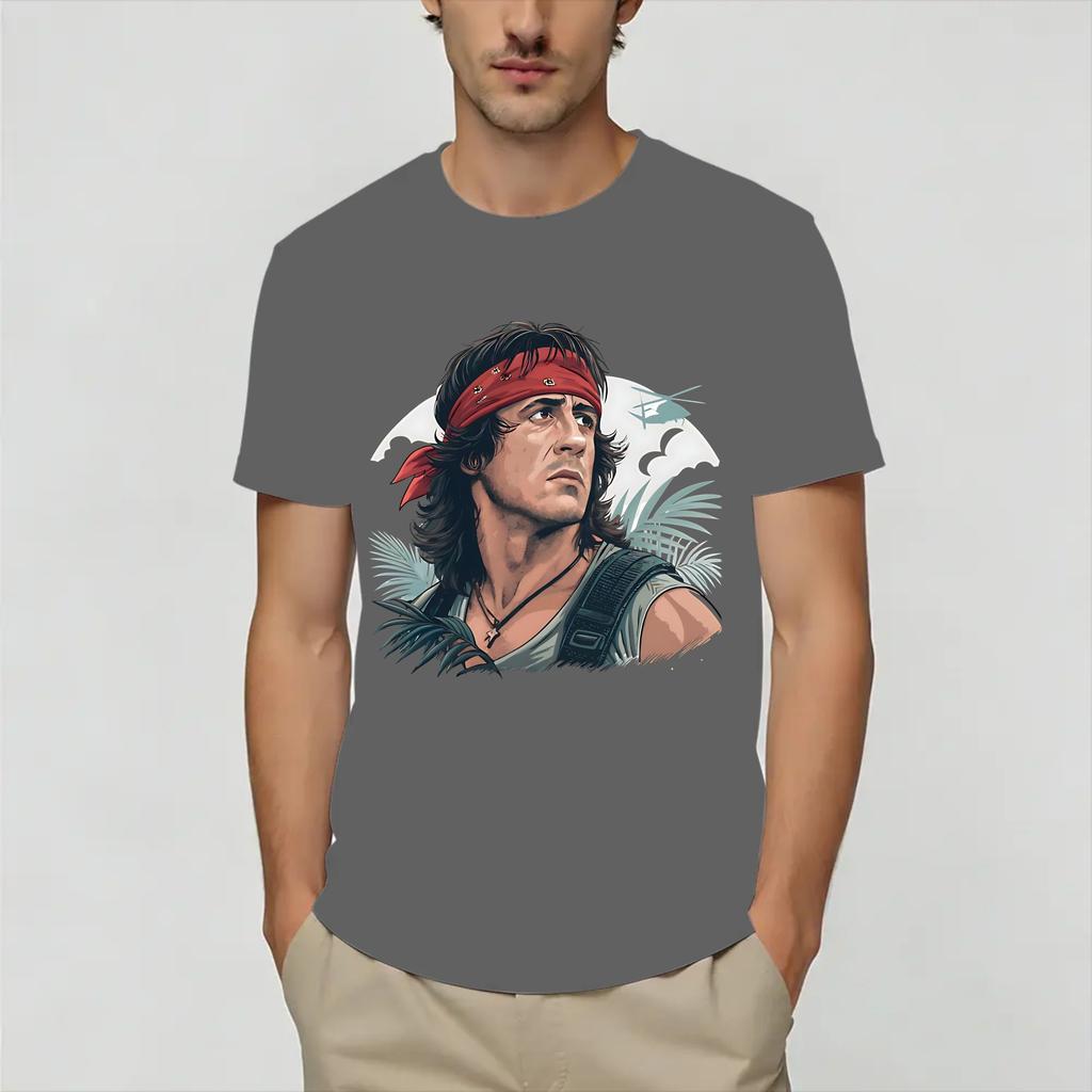 John Rambos T Shirt Summer Popular TShirts Couple Cotton ONeck Plus Size Clothes ShortSleeve Streetwear Tshirt
