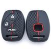 Car Key Fob Case Keychain For Honda Civic 4D Jazz Gr8 Cr-V Srv Frv Fit Csx Chord 7 Accord Emblem Extra Screw Silicone Protection