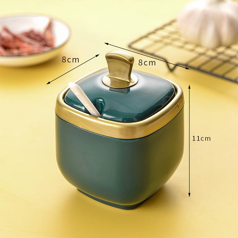 Kitchen Light Luxury Salt Monosodium Glutamate Seasoning Box Salt Shaker Seasoning Combination Set Seasoning Bottle Can