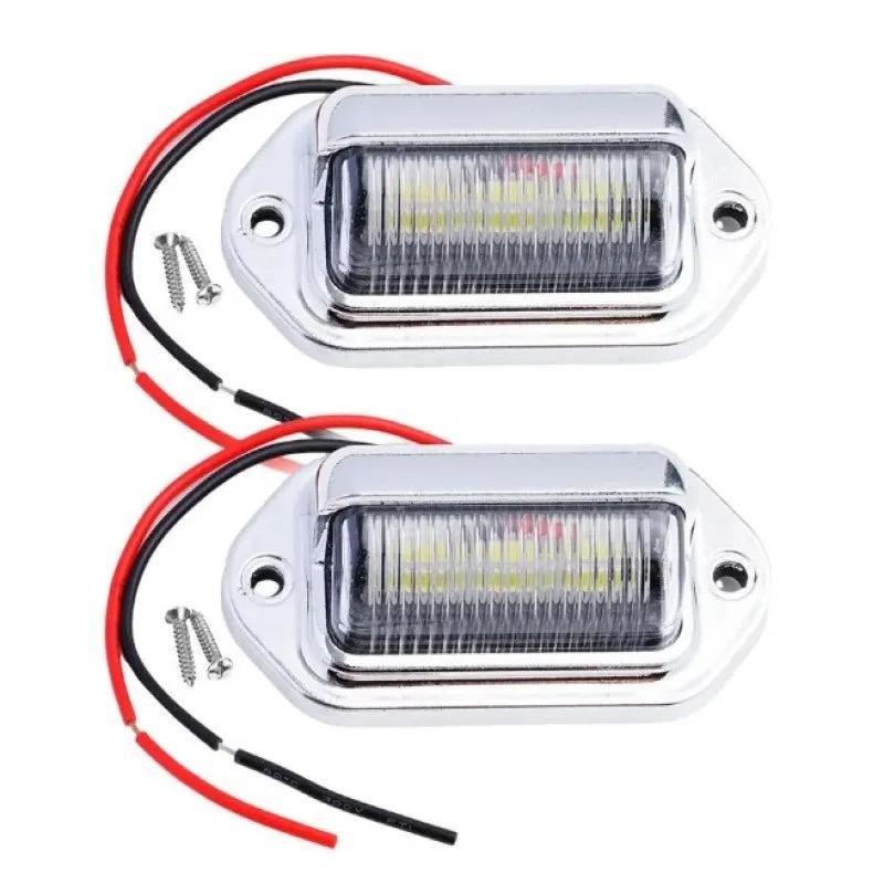 2 Pcs Truck Side Lights 12V 24V Universal Waterproof Side License Plate Light For Buses Trailers And Trucks