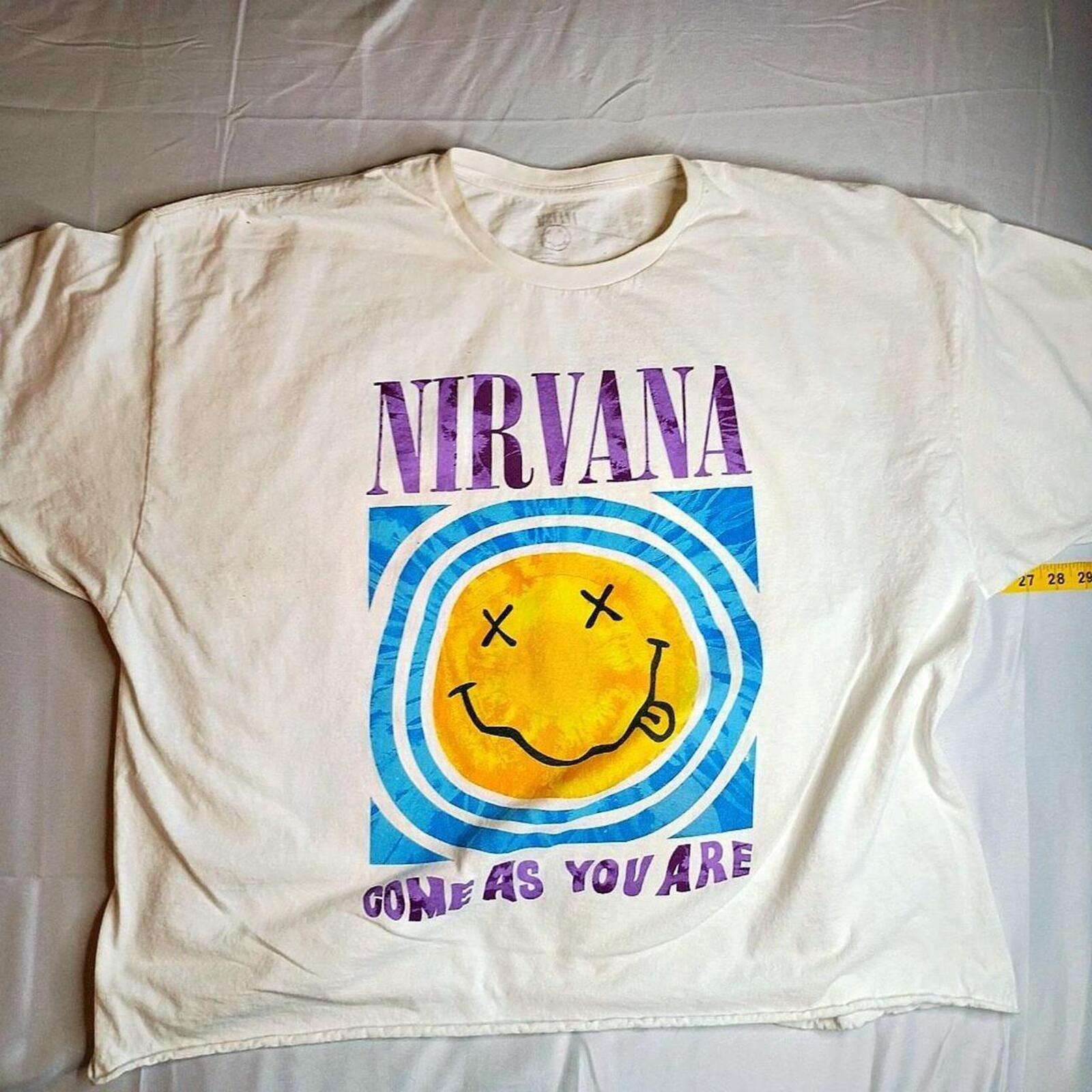 Nirvana white cotton t-shirt Size: XXXL #rock#31 S разноцветный