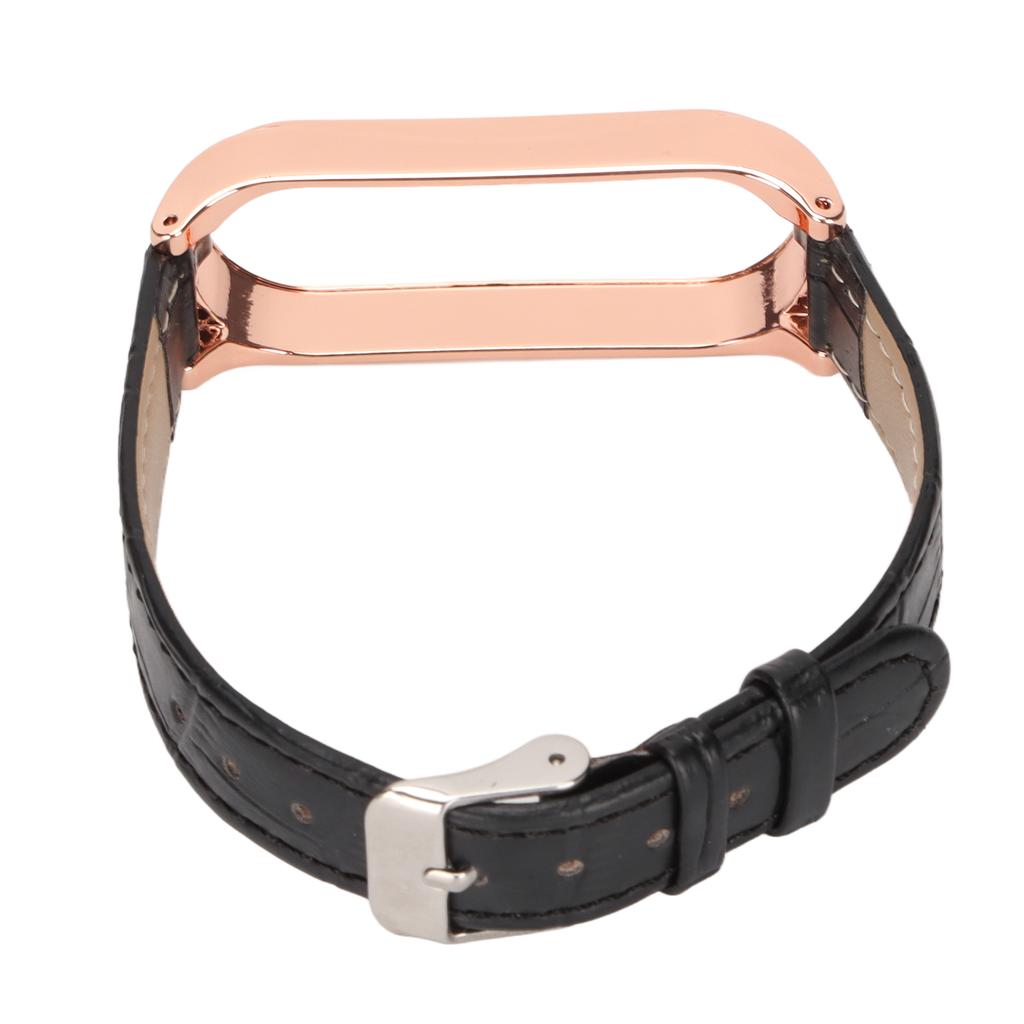 Schnellverschluss Leder Uhrenarmbänder Bambusmuster Uhrenarmbänder Handgelenk Smartwatch Armband Ersatz für Xiaomi Mi Band 6 5