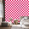 Wallpaper Checkerboard of Roses, White and Powder Pink 50x1000
