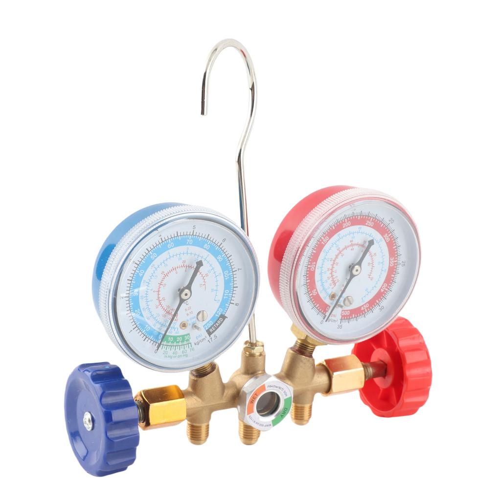 Refrigerant   Conditioning Tools Professional AC Diagnostic Manifold Gauge Set With Hose And Hook Kit For Car Commercial Domestic A / C Systems Bras