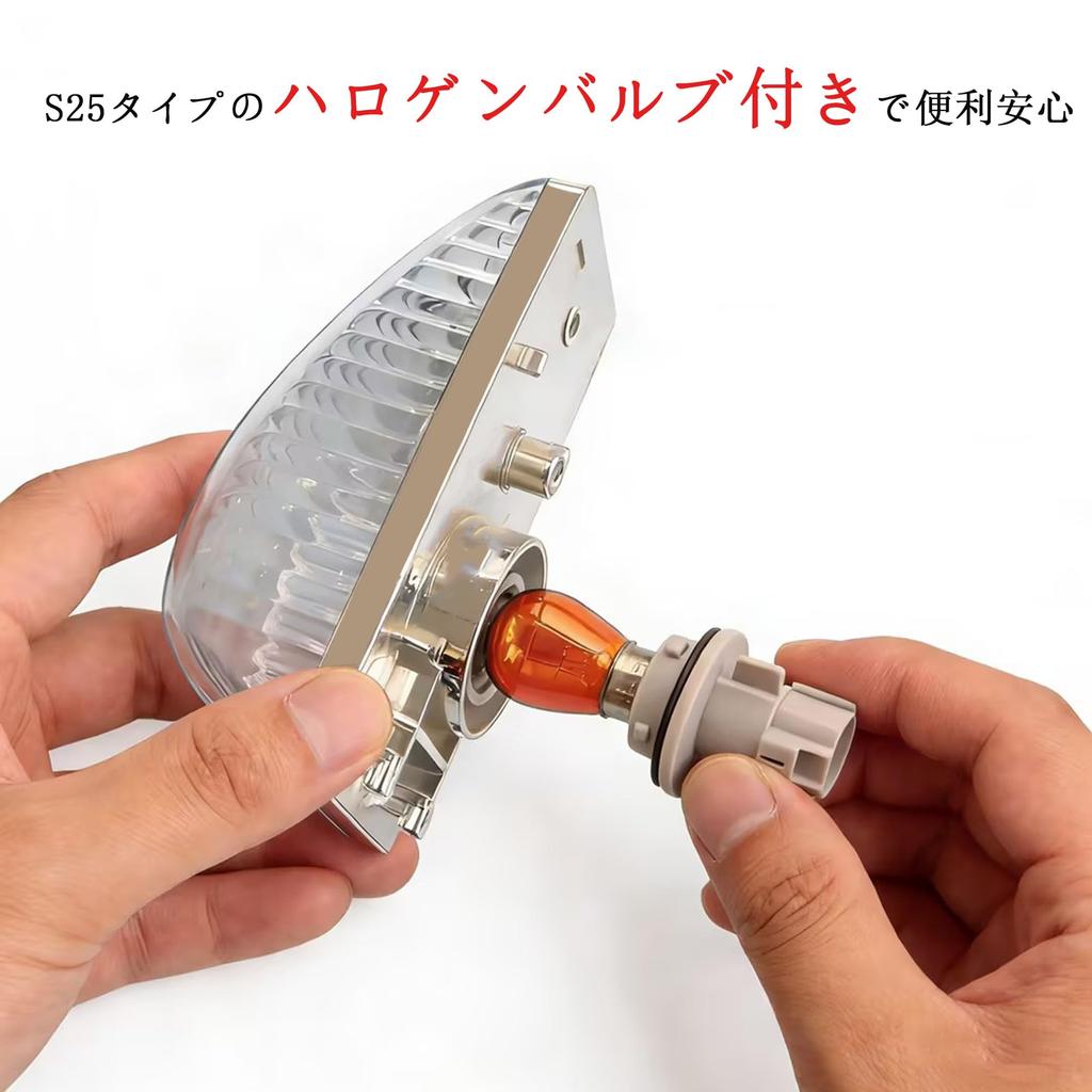 JXCARSIOJP Hino Compatible 17 Profia Ranger Side Marker Crystal Lens Specification S25 Halogen Bulb Included Truck Parts Exterior Parts (Clear)
