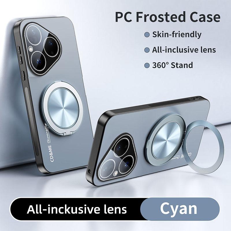 Luxury AG Matte Case For Huawei Pura 80 70 Ultra 70 Pro Magnetic PC Frosted 360 Degree Bracket Stand Protective Cover