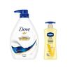 Deeply Nourishing Body Wash 1kg + Vaseline Oat Body Lotion 400ml Set