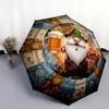 1 PC Automatic Folding Umbrella - Cartoon Pattern, Portable & Foldable Design with 8 Ribs, Christmas Birthday Gifts