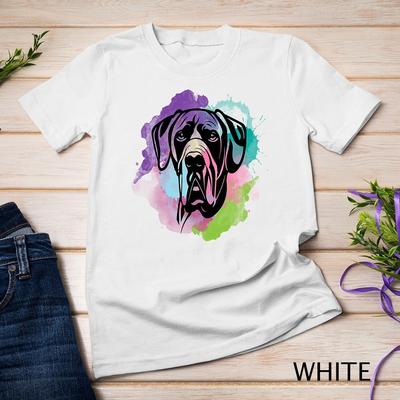 Amante de Cães I Arte Splash Dogue Alemão Camiseta Unissex