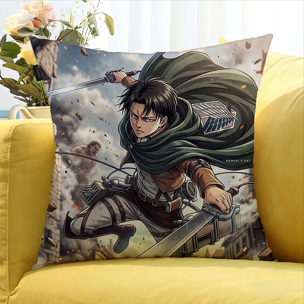 Luxury Hot Anime Attack On Titan  Various Sizes Square Pillow Case For Car Home Bedchamber Decor