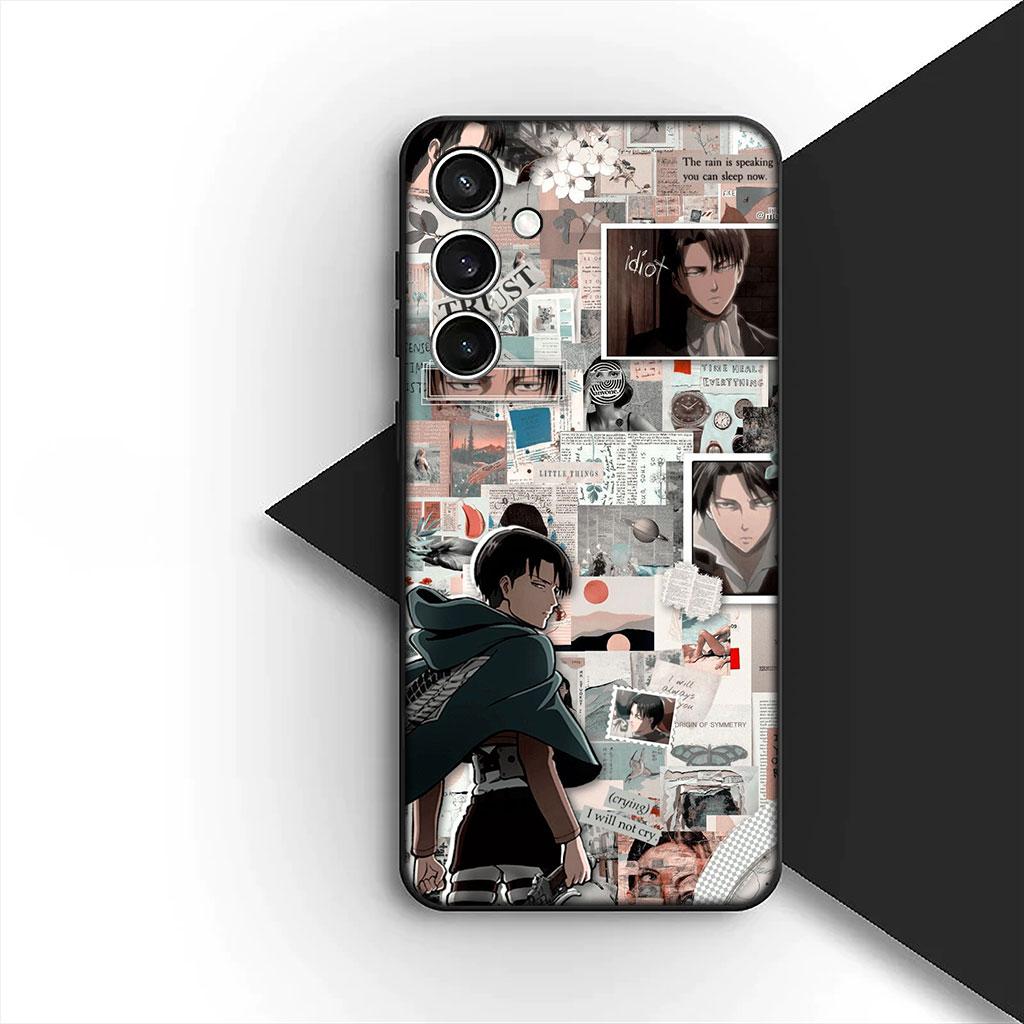Phone Cover for Samsung Galaxy S22 S21 S20 FE Ultra Plus A07 A17 A15 A16 A25 A57 A37 Case Comics Attack on titan levi Eren