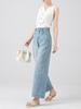 2026 Women's Korean Style Light Nine-Point Wide Leg Drape Jeans