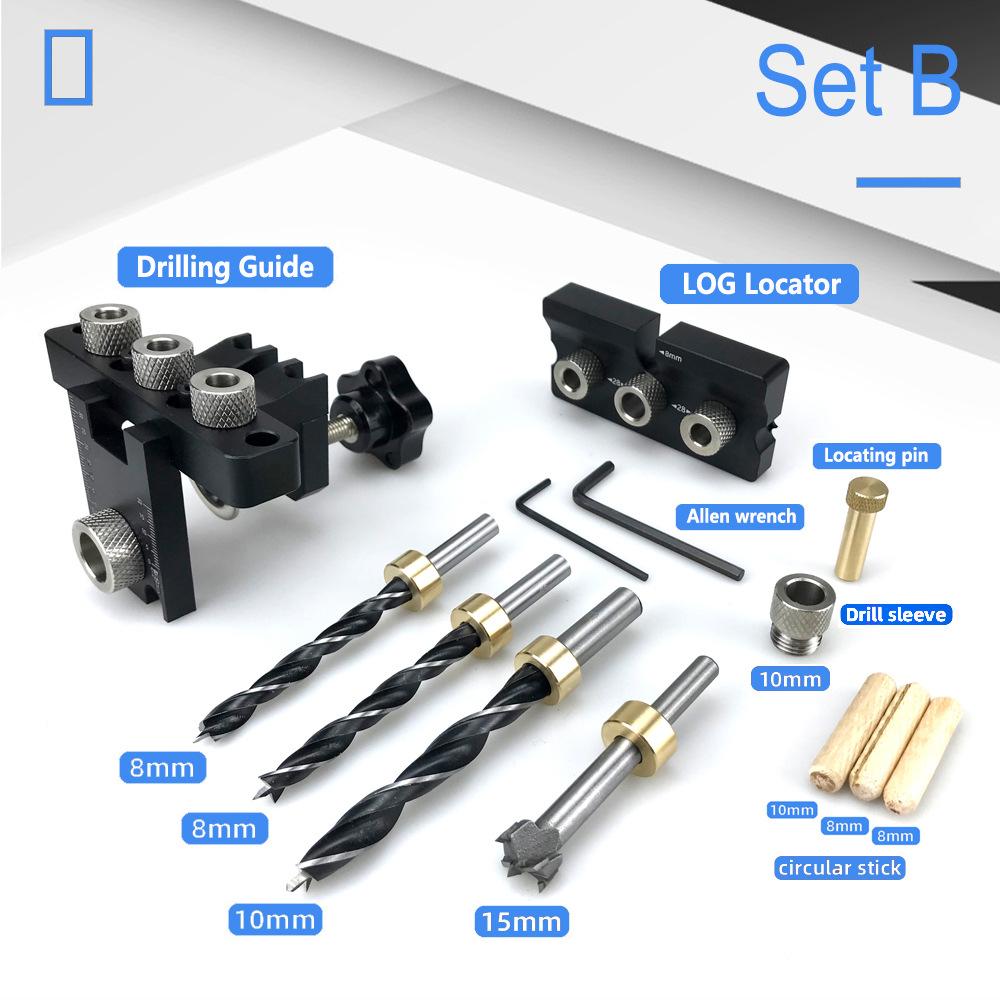 3-in-1 Woodworking Drilling Locator, Dowel Hole Puncher for Embedded Parts Positioning