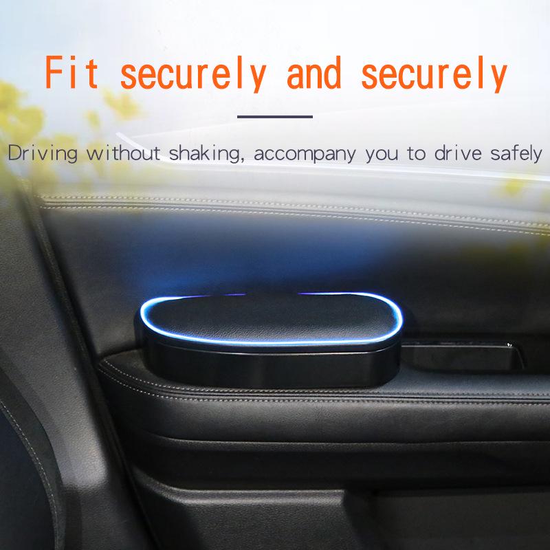 Universal Car Door Storage Box with Light: Left Elbow Rest and Armrest Pad