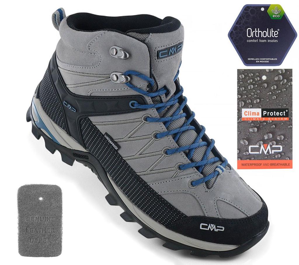 CMP Rigel Mid WP Waterproof - Herren Wanderschuhe Trekking Schuhe Stiefel Leder Grau 3Q12947 ORIGINAL