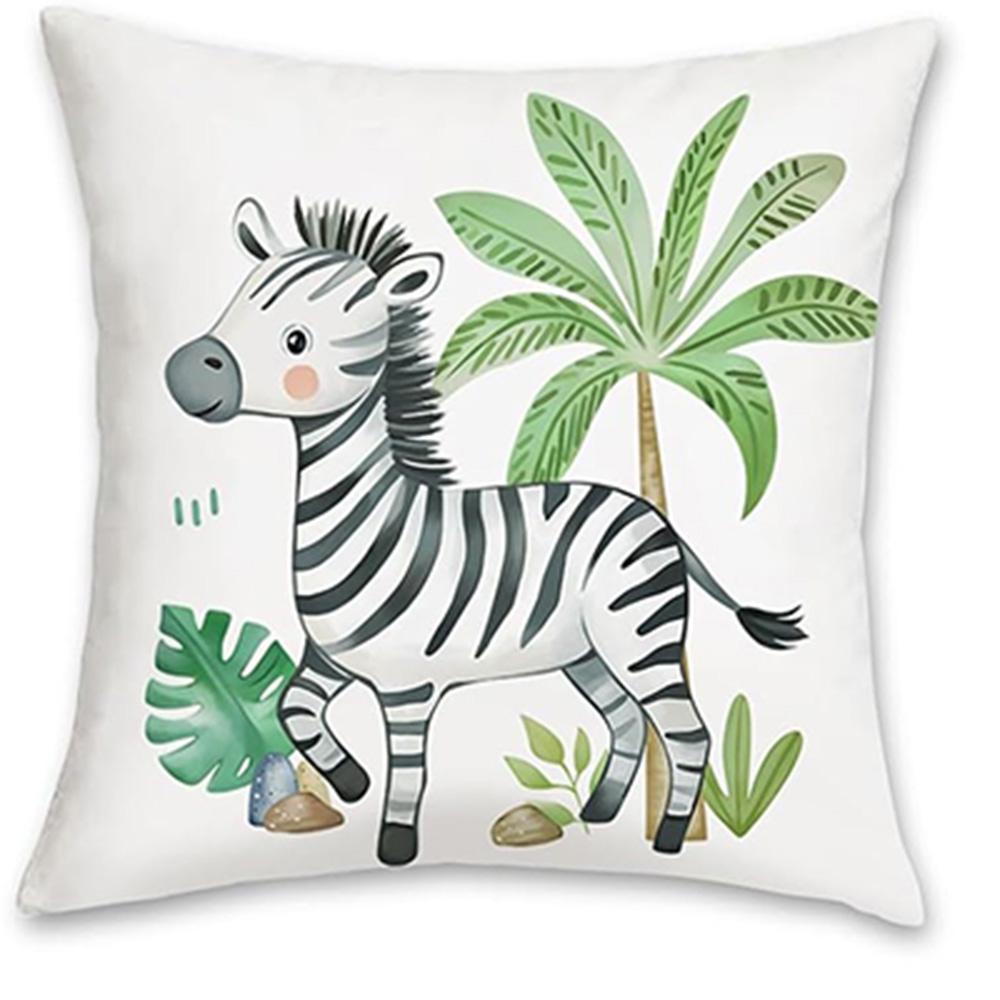 Adorable Jungle Animal Printed Pillowcases For A Whimsical Bedroom Decor Sofa Cushion Cover, Home Room Decoration