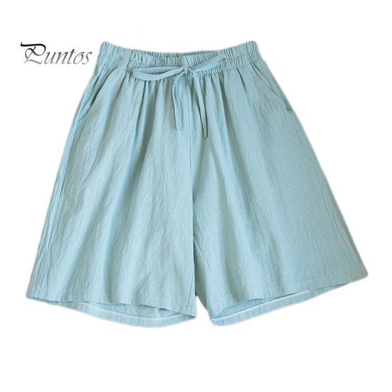 

Женские летние повседневные шорты с эластичной резинкой на талии и карманами на шнурке, однотонные свободные короткие брюки с широкими штанинами, уличная одежда L мятный зеленый