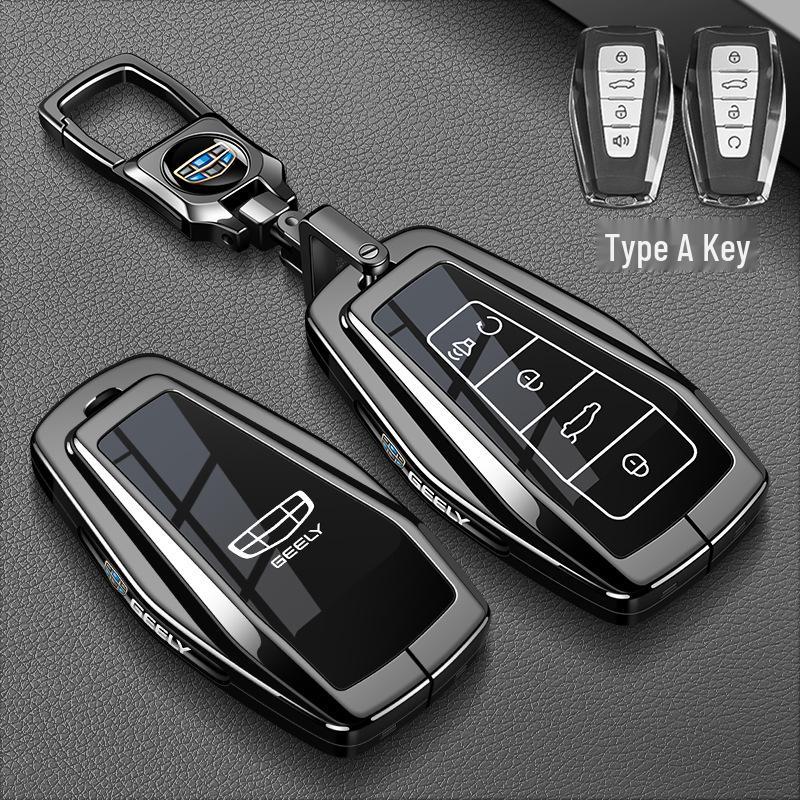 Genuine Leather Key Case for Geely Models: Xingrui, L Binrui, Emgrand, Xingyue L, Binyue, Icon, Boyue Pro, Jiaji