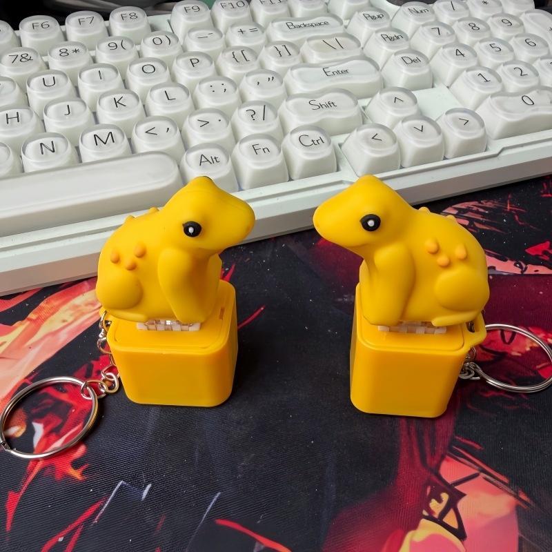 LED Light Up Frog Toad Cat Decompression Toys Sound Making Keychain Fidgets Portable Stress Relief Toys for Daily Use