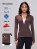 Women's Lycra Zippered Yoga Jacket: Autumn/Winter Long Sleeve Fitness Top