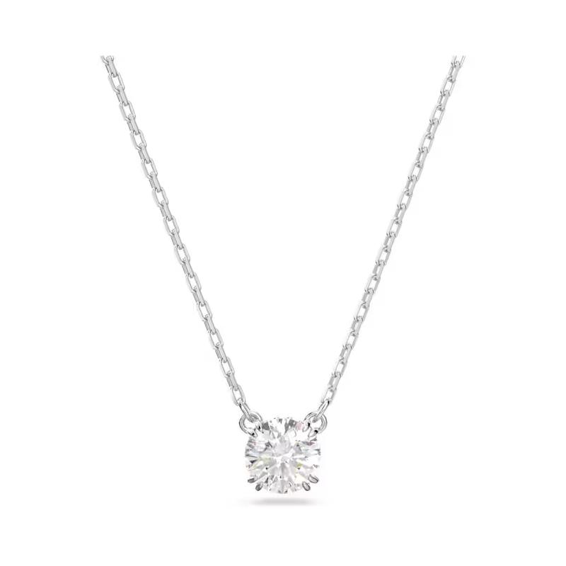 Swarovski Minimalist Fashion Forward Rhodium Plated Necklace Women necklace 5636706 Box (Random Color)