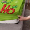 3pcs Merry Christmas HO Green Print Coreless Bed Sheet Set Multi Size Comfortable Bed Cover Bedroom Bedding Holiday Decoration