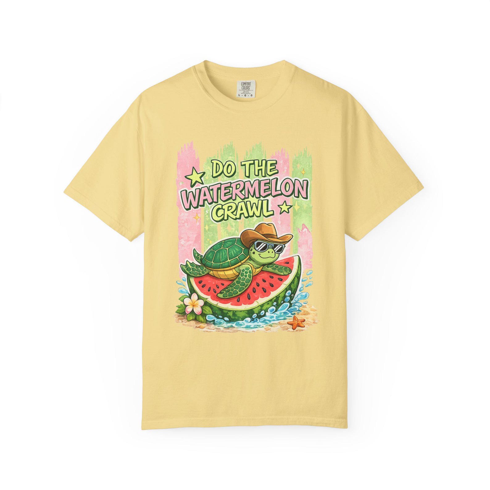 Do The Watermelon Crawl T-shirt | Turtle Surfing Watermelon Summer Design 3XL