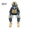 PLA Resin Soldier Model Skeleton Hero Shelf Sitter Ornament, 3D Printed Figurine, Tactical Gear Display Stand Gothic Warrior Sitting Statue