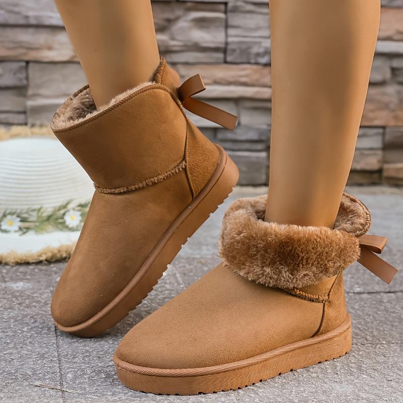 Women's Winter Furry Slip-Resistant Platform Sneakers/Boots - Thick Platform Height Increase