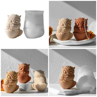 Owl Shaped Silicone Candle Mold For DIY Aromatherapy Crafts And Home Decor Reusable And Easy To Release