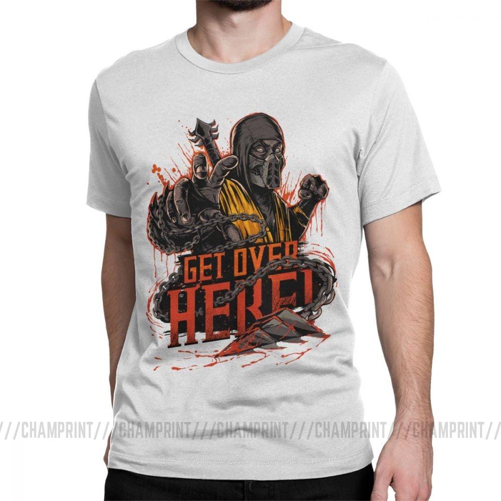 Scorpion Get Over Here Mortal Kombat 11 T Shirts Print Popular Fighting Game T Shirt L