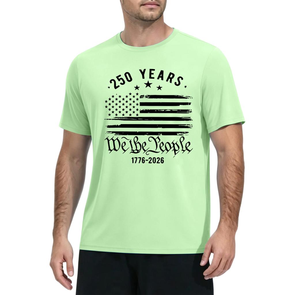 Men's Quick Dry Short Sleeve T Shirt Lightweight Breathable Fitness Workout Tee with Printed Design Soft Fabric Comfortable Fit