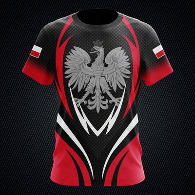 Poland Fire Graphic Fotbalová trička na míru Letní Outdoor Streetwear Pánská móda Dres Volný Oversized Sportovní trička