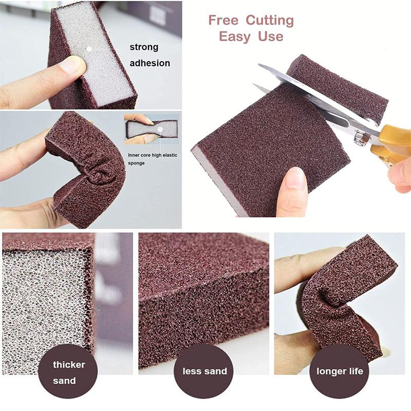 Kitchen Sponge Removing Rust Carborundum Eraser Cleaning Brush Descaling Clean Rub Cooktop Pot Kitchen Sponge Tools