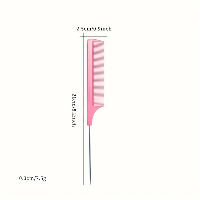 Precision Mouse Tail Comb - Fine Toothed Smooth Hair Comb with Stainless Steel Needles and Metal Comb - Durable and Fashionable