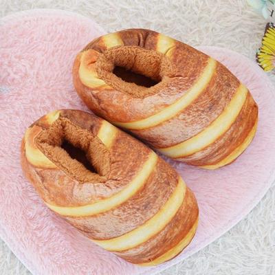 Zapatillas de Tostada de Pan Simulada para Mujer Zapatos Divertidos Novedosos Hogar Kawaii Zapatilla Niña Interesantes Creativas Botines Zapatillas Lindas
