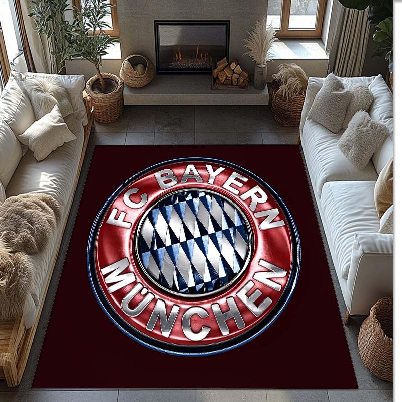 Bayern Munich Theme rug Soft Crystal Velvet Area Rug Non-Slip Floor Carpet for Living Room Bedroom Nursery